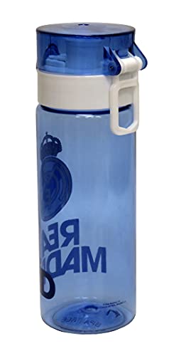 Real Madrid- Botella de agua, Bidón, Cantimplora, Cierre de seguridad, Capacidad 500 ml, Color Azul, Producto oficial (CyP Brands)