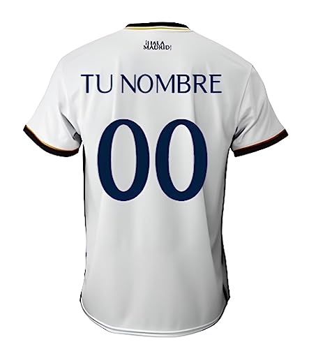 Real Madrid Camiseta Primera Equipación Personalizada con tú Nombre de la Temporada 2023-2024 - Replica Oficial con Licencia Oficial - Adulto (L)