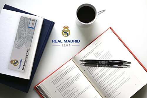 Real Madrid CF - Set de Bolígrafo y Rollerball de Metal, Producto Oficial (CyP Brands)