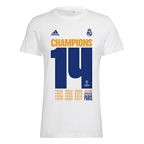 Real Madrid RM UCL Champ M Camiseta, Hombre, White, XL