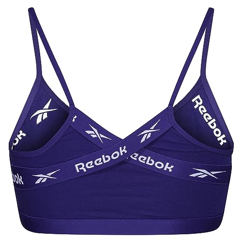 Reebok Crop Top para Mujer en Color Lila | Cómodo Sujetador de algodón para una Baja Carga en el Gimnasio Entrenamiento, Bold Purple, S