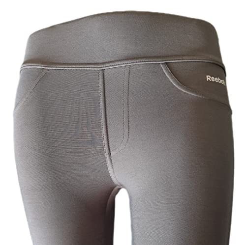 Reebok ET - Pantalones de correr para mujer, deporte, fitness, yoga, pilates, marrón, M
