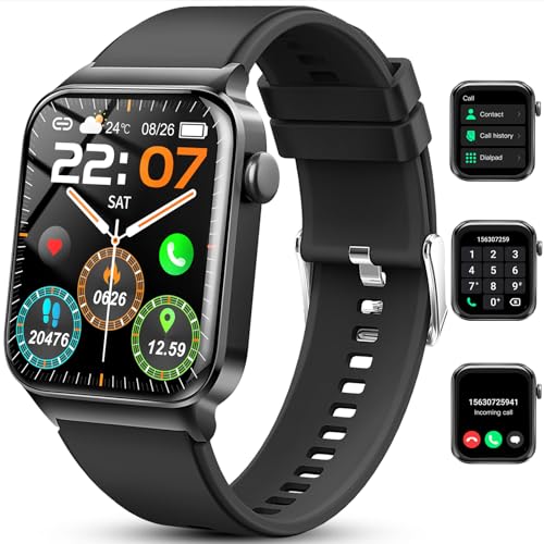 Reloj Inteligente Hombre Mujer, 1.85" HD Smartwatch con Llamada Bluetooth, Smart Watch Pulsómetro/Monitor de Sueño/SpO2, 113 Modos Deportivos Reloj, Impermeable IP68 Pulsera Actividad para Android iOS