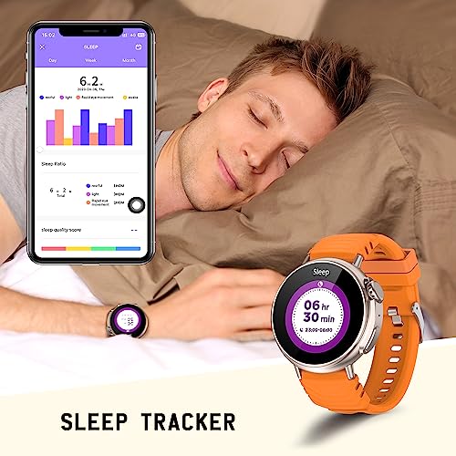 Reloj inteligente Ultra Hombre mujer con llamadas y WhatsaApp (recibir/hacer llamada),1,52" redonda pantalla HD fitness tracker con Monitor Sueño,smartwatch con 120+ Deportes Modos para Android iOS