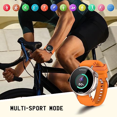 Reloj inteligente Ultra Hombre mujer con llamadas y WhatsaApp (recibir/hacer llamada),1,52" redonda pantalla HD fitness tracker con Monitor Sueño,smartwatch con 120+ Deportes Modos para Android iOS
