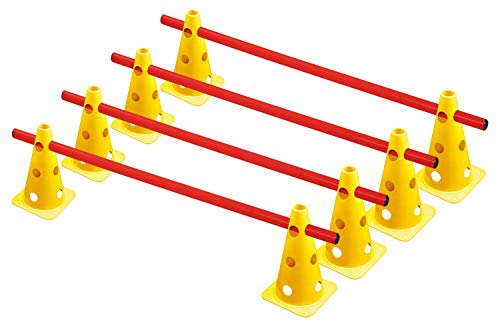 RHINOS sports Juego de 4 obstáculos cónicos, 22,5 cm, color amarillo
