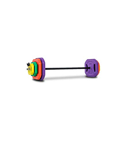 Riscko Set de pesas Barra Pump con Barra y Discos de Colores para Entrenar en Casa, Pesas y Mancuernas Profesionales para Gimnasio con Discos (20 kilos)