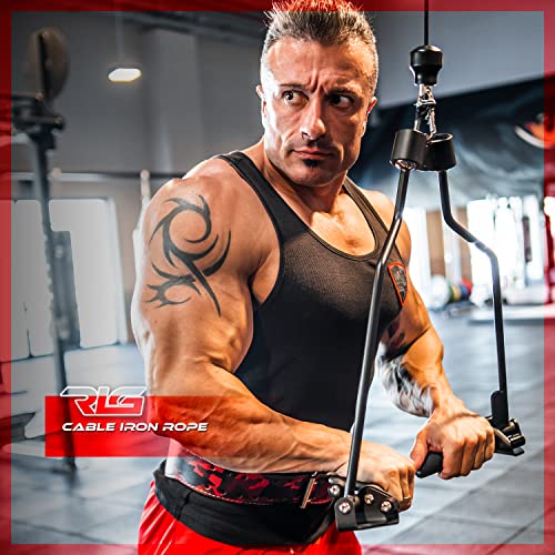 RLGrips® Cuerda de Acero para Entrenamiento en Poleas Ergonómico - Agarre de Entrenamiento en Gym para Tríceps - Maneral para Musculación en Poleas