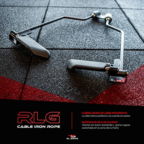 RLGrips® Cuerda de Acero para Entrenamiento en Poleas Ergonómico - Agarre de Entrenamiento en Gym para Tríceps - Maneral para Musculación en Poleas