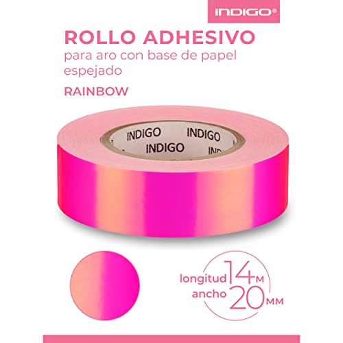 Rollo Adhesivo con Efecto Espejo RAINBOW INDIGO 20mm*14m (Rosa-Violeta)