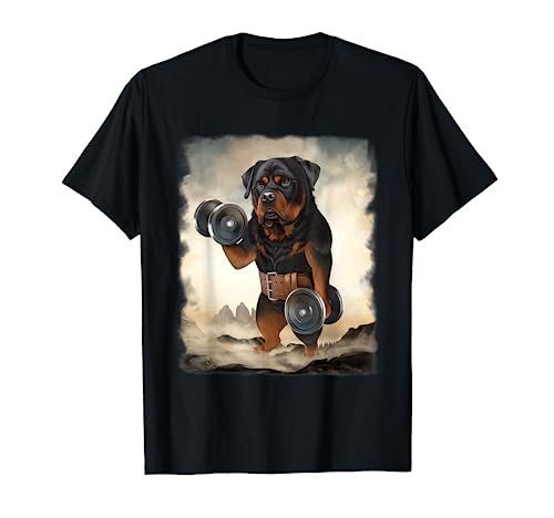 Rottweiler Entrenamiento muscular para perros Levantamiento de pesas con mancuernas Camiseta