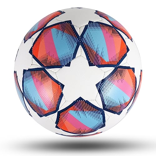 Roundsky Balón de fútbol profesional oficial para el pie, suave y elástico para entrenamiento para niños y adultos, pelota de fútbol tamaño 5