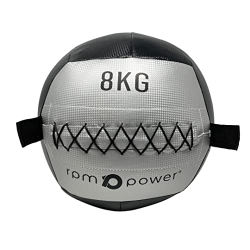 RPM Power Balón medicinal suave para entrenamiento de cuerpo completo y ejercicios de fuerza (2-10 kg) (8 kg - plateado)