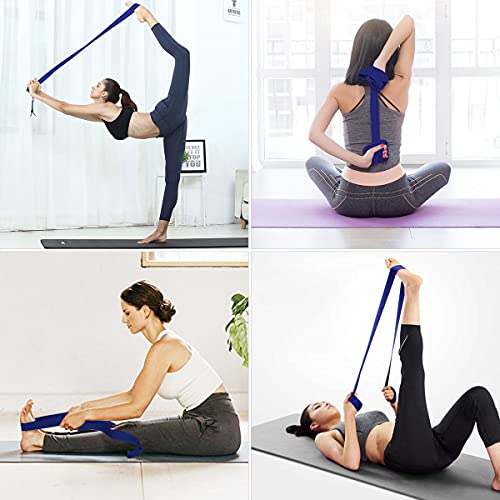 Ryaco Bandas de Yoga/Cinturón de Yoga Ajustable 1.8 M /2.5 M/3 M Correa de Estiramiento, Banda para Estiramiento para Ejercicios de Piernas, Flexibilidad, Ejercicios, Posturas, Terapia Física