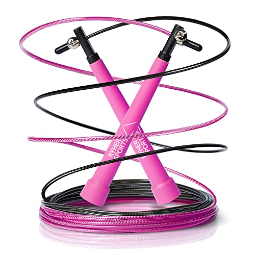 Ryher Cuerda para Saltar Kit - Comba Crossfit, Fitness y Ejercicio (Rosa)