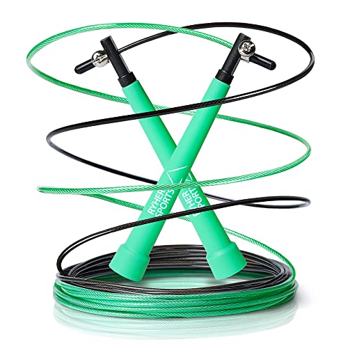 Ryher Cuerda para Saltar Kit - Comba Crossfit, Fitness y Ejercicio (Verde)