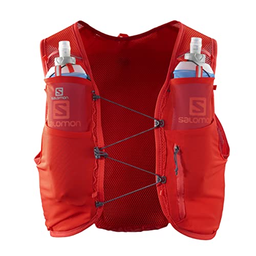 Salomon Adv Hydra Vest 8 Chaleco para correr con Flask incluido Unisex, Comodidad y estabilidad, Rápido acceso a la hidratación, Simplicidad, Fiery Red, S