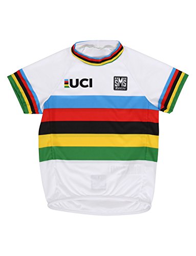 Santini UCI World Champion Design - Camiseta de Manga Corta para niños pequeños, Multicolor, Talla única