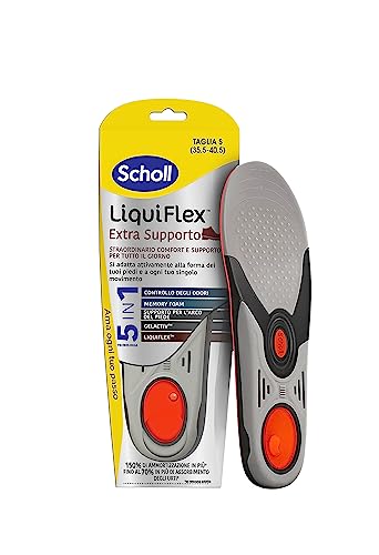 Scholl Liquiflex - Plantillas ajustables antiolor de espuma viscoelástica con tecnología 5 en 1 para zapatos de trabajo, botas y zapatos de seguridad, talla L (41-46.5)