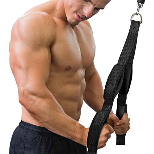 SDAOP Cuerda Tríceps Biceps, Cuerda Triceps 33 /67cm, Gym Cuerda para 2 Pares Mango Antideslizante, Poleas para Cuerda Gimnasio Gym para Dorsal, Accesorios para Gym, Agarres Poleas Gym