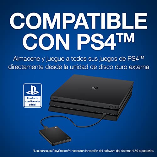 Seagate Game Drive para consolas PlayStation, 4 TB, Unidad de disco duro externa, USB 3.2 Gen1, con licencia oficial (STLL4000200)