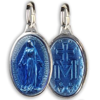Seral - Juego de 9 medallas de la Virgen Milagrosa, aluminio, forma ovalada y correo electrónico. Totalmente producido en Lourdes. 100% fabricado en pesados