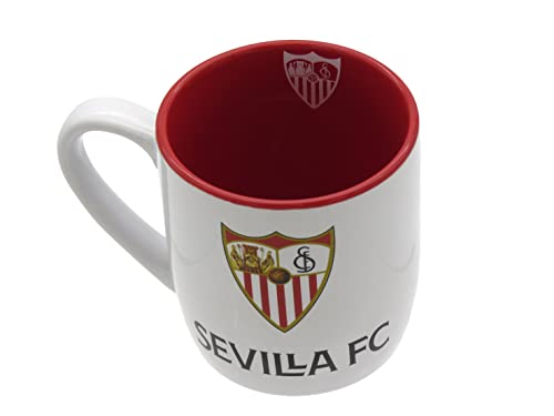 Sevilla FC - Taza Lacada, Colores y Escudo del Equipo, 330 ml, Producto Oficial de (CyP Brands).