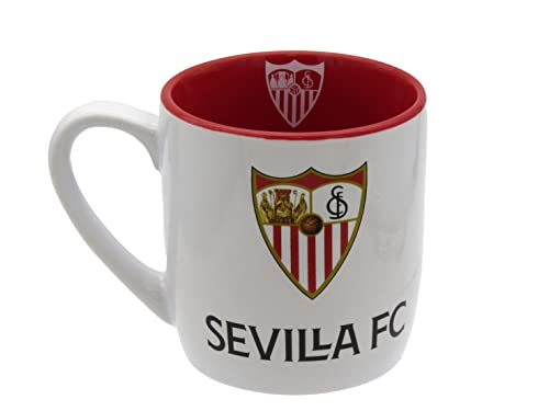 Sevilla FC - Taza Lacada, Colores y Escudo del Equipo, 330 ml, Producto Oficial de (CyP Brands).