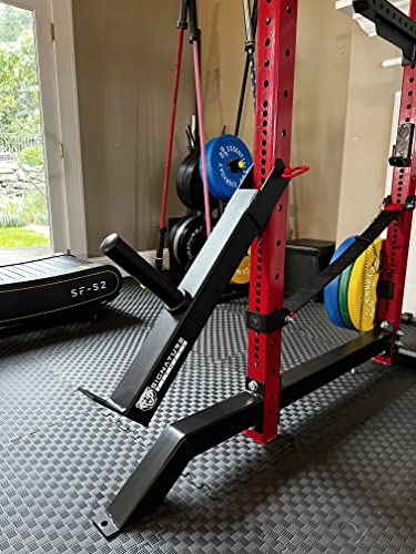 Signature Fitness SF-3 1.5 libras Capacidad 3" x 3" Power Cage Squat Rack, incluye ganchos en J y correas de seguridad, otros accesorios opcionales, brazo de palanca