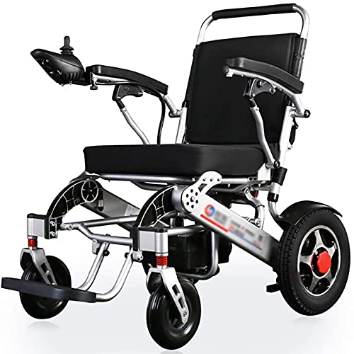 Silla de ruedas ligera, silla de ruedas eléctrica, plegable, silla de ruedas eléctrica ligera de 29 kg, basculante de 360°, ancho del asiento 45 cm, silla de ruedas eléctrica con amortiguadores