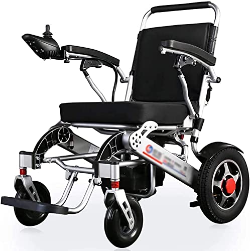 Silla de ruedas ligera, silla de ruedas eléctrica, plegable, silla de ruedas eléctrica ligera de 29 kg, basculante de 360°, ancho del asiento 45 cm, silla de ruedas eléctrica con amortiguadores