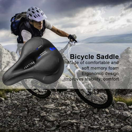 Sillín de bicicleta Cloud Comfort Pro 2.0, cómodo y suave, espuma viscoelástica, transpirable, amortiguador, sillín de bicicleta de ciudad, sillín de bicicleta de montaña con suspensión para hombres,