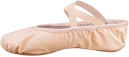 Skyrocket – Zapatillas de ballet, de media punta, de tela, Suela dividida, de varios tamaños para niños y adultos, mujer Hombre, rosa - rosa, EU34/UK2=8.66"