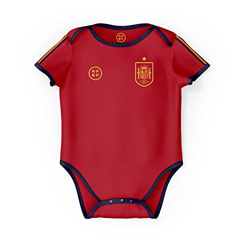 smartketing Replica Oficial Selección Española de Fútbol | Primera Equipación España Mundial 2024-Color Rojo | Talla 9 Meses Body, Bebés Unisex