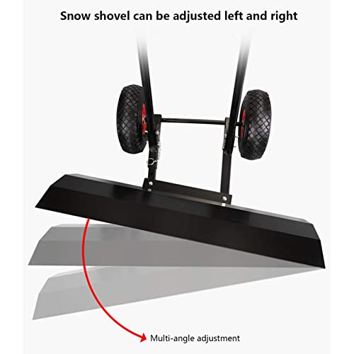 Snow Shovel Heavy-Duty Dual-Pole Snow Shovel with Wheels Adjustable Handle Working Width 74CM Suitable for Clearing Snow on Driveway or Road Surface（2 PCS）
