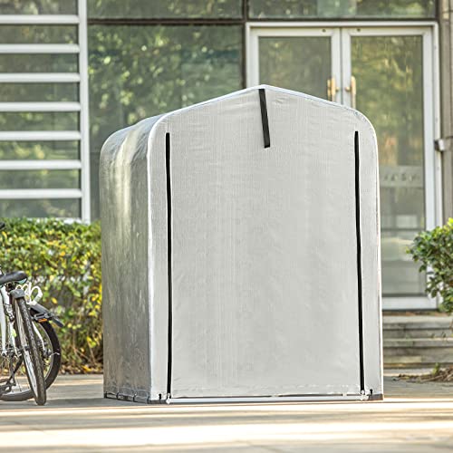 SoBuy KLS11 Refugio para Bicicletas Garaje para Bicicletas Carpas para Bicicletas al Aire Libre en Color Plateado, 120x176x163 cm ES