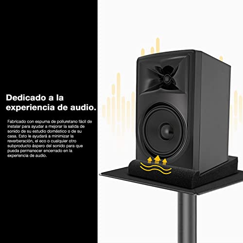 Sonic Acoustics Almohadillas de Aislamiento Acústico, 2 piezas, Espuma Acústica para Altavoz de Monitor de Estudio de 12,7 cm (5 pulgadas), 30,5 x 20,3 x 4,6 cm, Negro
