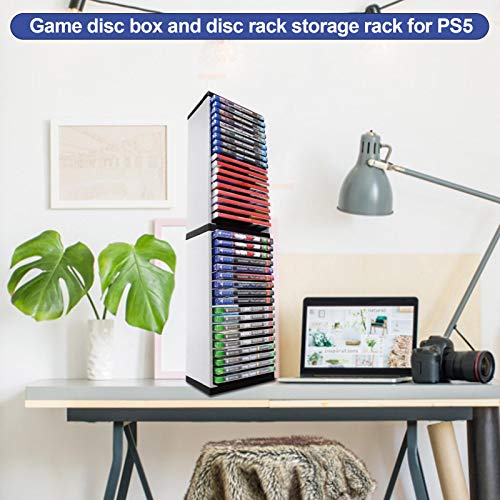 Soporte de torre de disco de juego, torre de almacenamiento de juegos para PS5, torre de almacenamiento de juegos para PS5, almacenamiento de 36 discos de juego o Blu-Ray