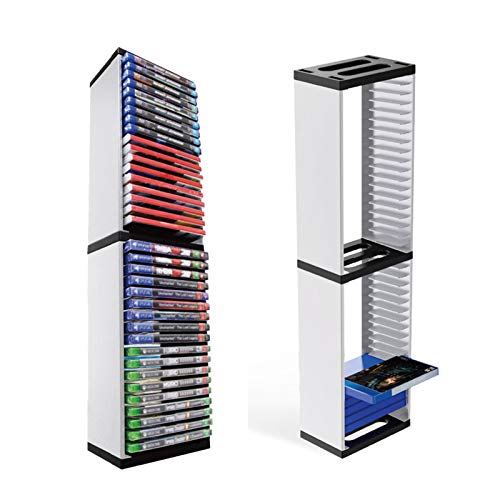 Soporte de torre de disco de juego, torre de almacenamiento de juegos para PS5, torre de almacenamiento de juegos para PS5, almacenamiento de 36 discos de juego o Blu-Ray