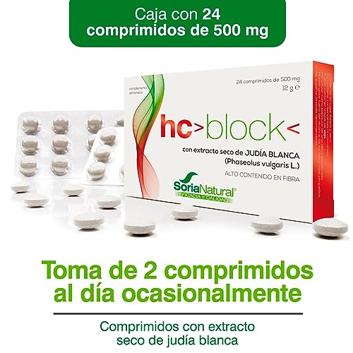 Soria Natural HC Block - Control de Carbohidratos y Refuerzo Metabólico - Control de Peso, Dieta - Complemento alimenticio natural - 24 comprimidos