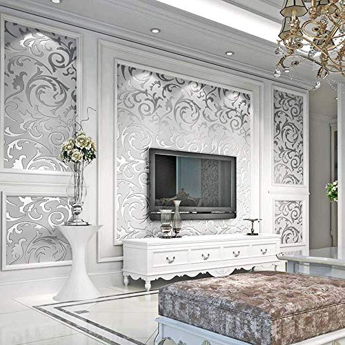 SOULONG Papel pintado 3D de lujo, diseño victoriano en relieve, rollo de papel de pared para decoración de habitación de TV, rollo de papel de pared