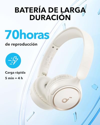 soundcore Auriculares Inalámbricos Bluetooth Diadema H30i, Diseño Plegable, Graves Puros, 60H de Reproducción, Bluetooth 5.3, Ligeros y Cómodos, Conectividad de App, Conexión Multipunto