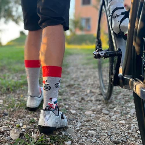 soxo Ciclismo Calcetines Hombre Divertidos Algodon Invierno Regalo Colores Socks Con Dibujos 40-45 Ciclista
