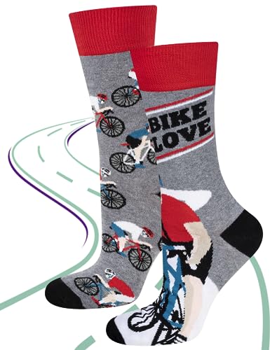 soxo Ciclismo Calcetines Hombre Divertidos Algodon Invierno Regalo Colores Socks Con Dibujos 40-45 Ciclista