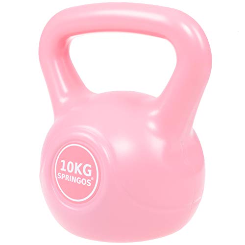 SPRINGOS - Pesa rusa de 2 kg-10 kg, de plástico ABS, para fitness, desarrollo muscular, entrenamiento de todo el cuerpo, para ponerse en forma, Rosa 10kg