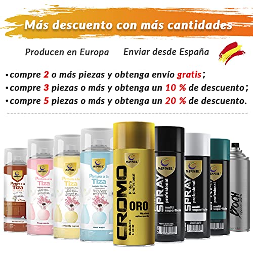 SPSIL Chalk Paint Spray 400ml, Pintura Spray a la Tiza Color Pastel Acabado Ultra Mate para Metal/Madera/Cerámica, etc (Blanco Puro Mate, Paquete de 1), Envío desde España
