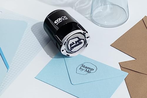 Stamp by Me | Sello de Goma Personalizado | Sellos Automáticos para Empresa | Diseño de Negocios | Logotipos, Embalajes, Marcas | Impresión Fácil y Clara | Redondo |4cm