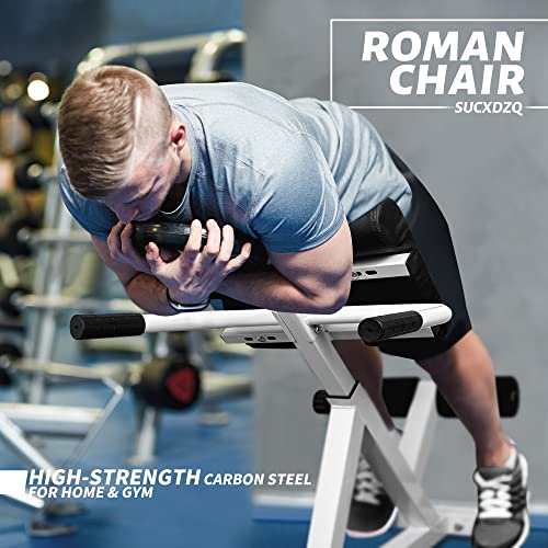 SUCXDZQ Máquina de extensión de respaldo de silla romana, banco de hiperextensión ajustable, equipo de ejercicio de espalda isquiotibial, máquina de entrenamiento de espalda ajustable para gimnasio en