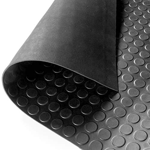 Suelo de goma antideslizante de caucho de 3mm de espesor en Ancho 1,00-1,20 y 1,50 m (Caucho, 1.50x4.00 m)