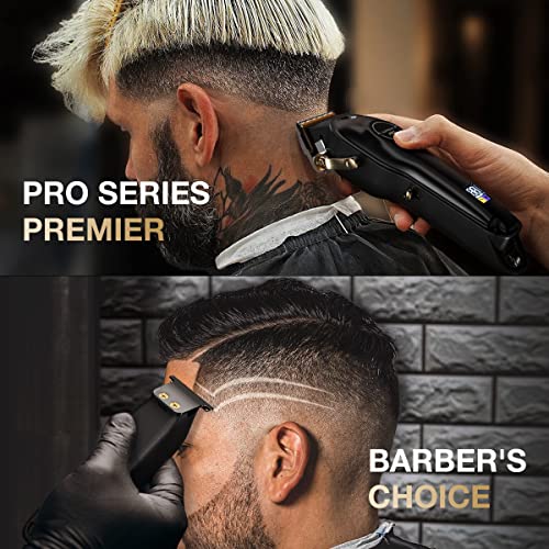 SUPRENT® Cortadora de pelo profesional para hombre, kit de corte de pelo y cortadora de hoja en T Zero Gap, juego de cortapelos inalámbrico con pantalla LED (negro)…